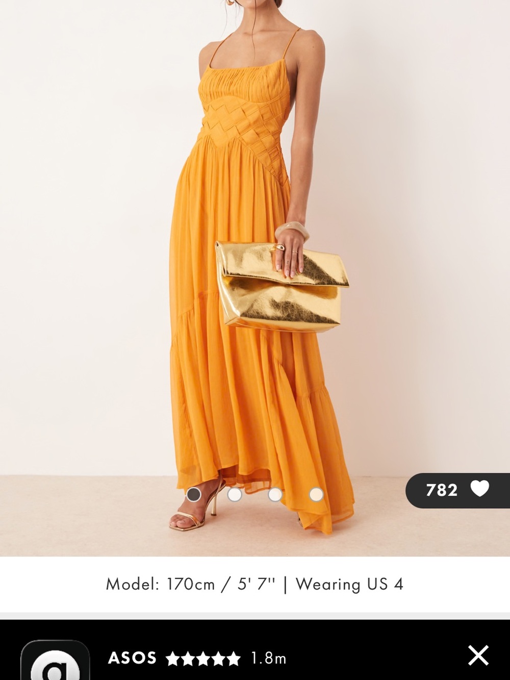 NWT ASOS woven detail orange Maxi Dress